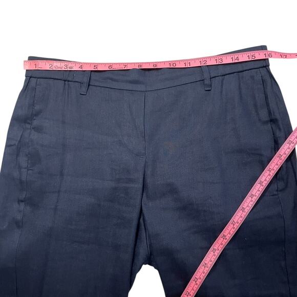 J.Jill Linen Stretch Straight Leg Flat Front Pull On Pants Blue Size MP Classic - Picture 6 of 11